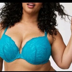 Torrid 48DD- Enamel Blue- Perfect T-Shirt Push-up Front Close Bra- New With Tags